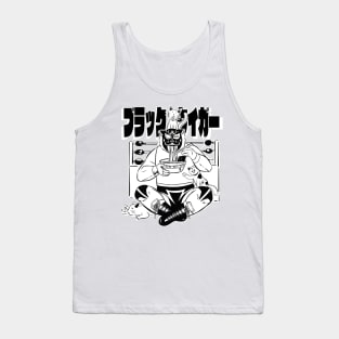 Black Tiger Mask eating ramen noodles Tank Top